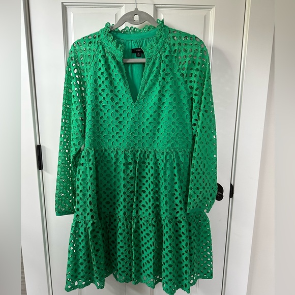 J. Crew Dresses & Skirts - J. Crew Green Lace Eyelet Dress